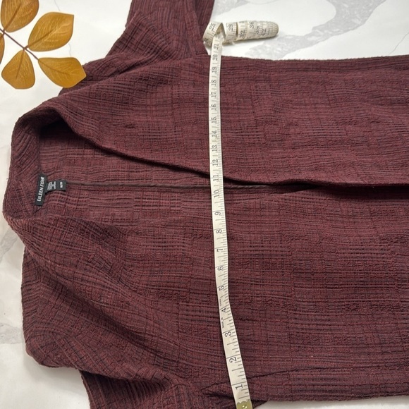 Eileen Fisher burgundy/brown tweed jacket with two side pockets women’s size XS - Picture 7 of 9